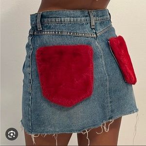 Zara Jean skirt with detachable red pockets on the back